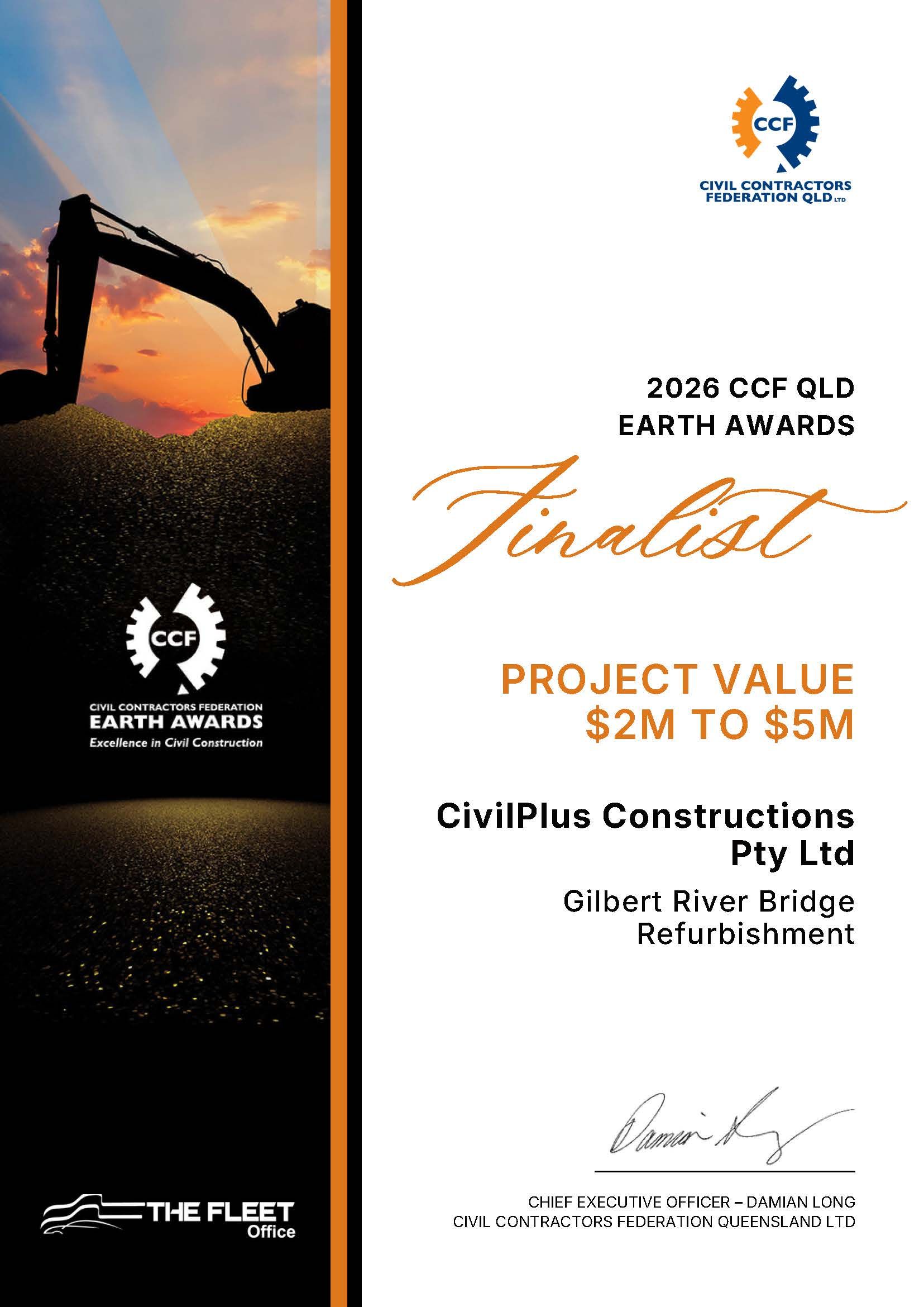 2026 CCF QLD Earth Awards - $5M - $10M 
